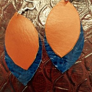 Handmade leather earrings